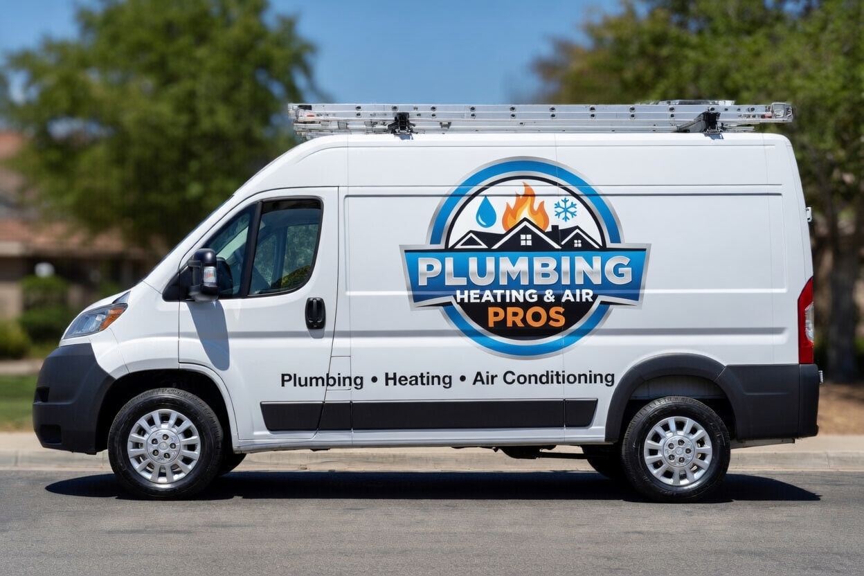 Local plumbing heating and air service van serving Inglewood